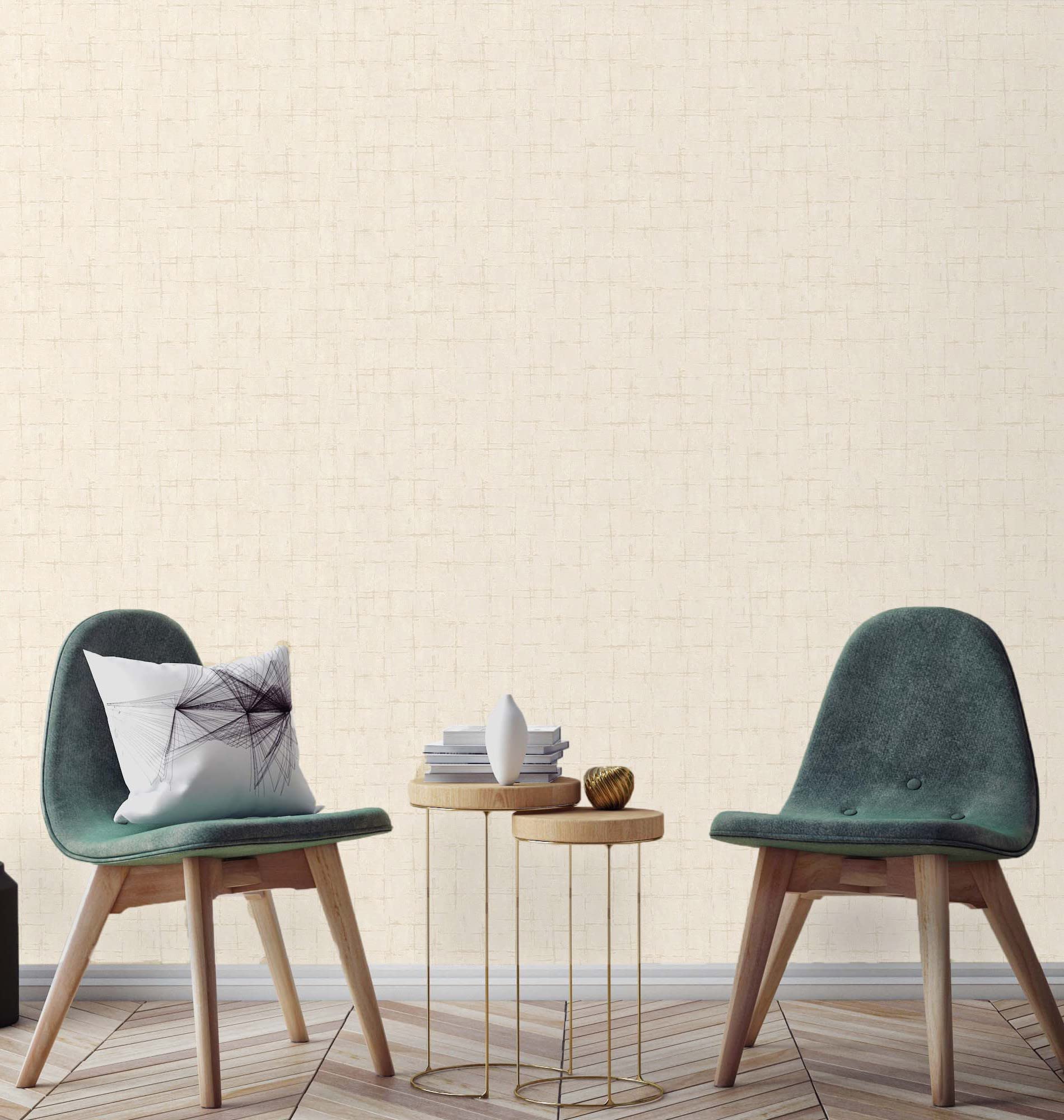 Papier peint vinyle GAULAN anti-imperfections beige en relief pour masquer les défauts du mur