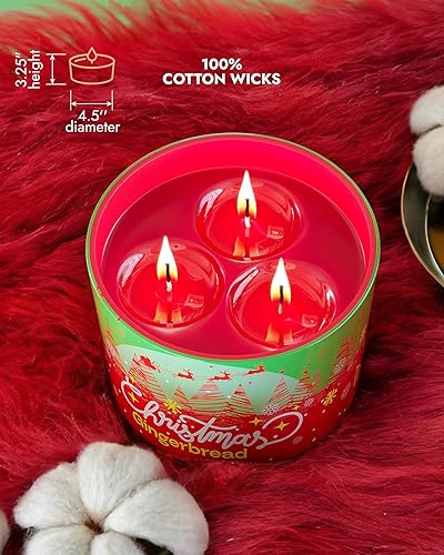 Miniatura 104 de 96NORTH Velas de soja de vainilla de lujo, vela grande en tarro de 3 mechas, hasta 50 horas de tiempo de combustión, cera de soja 100% natural, vela