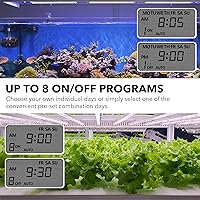 Vista 6 de HBN Temporizador digital resistente de 7 días, doble salida, programas de encendido/apagado. Temporizador programable de 3 puntas, para interiores