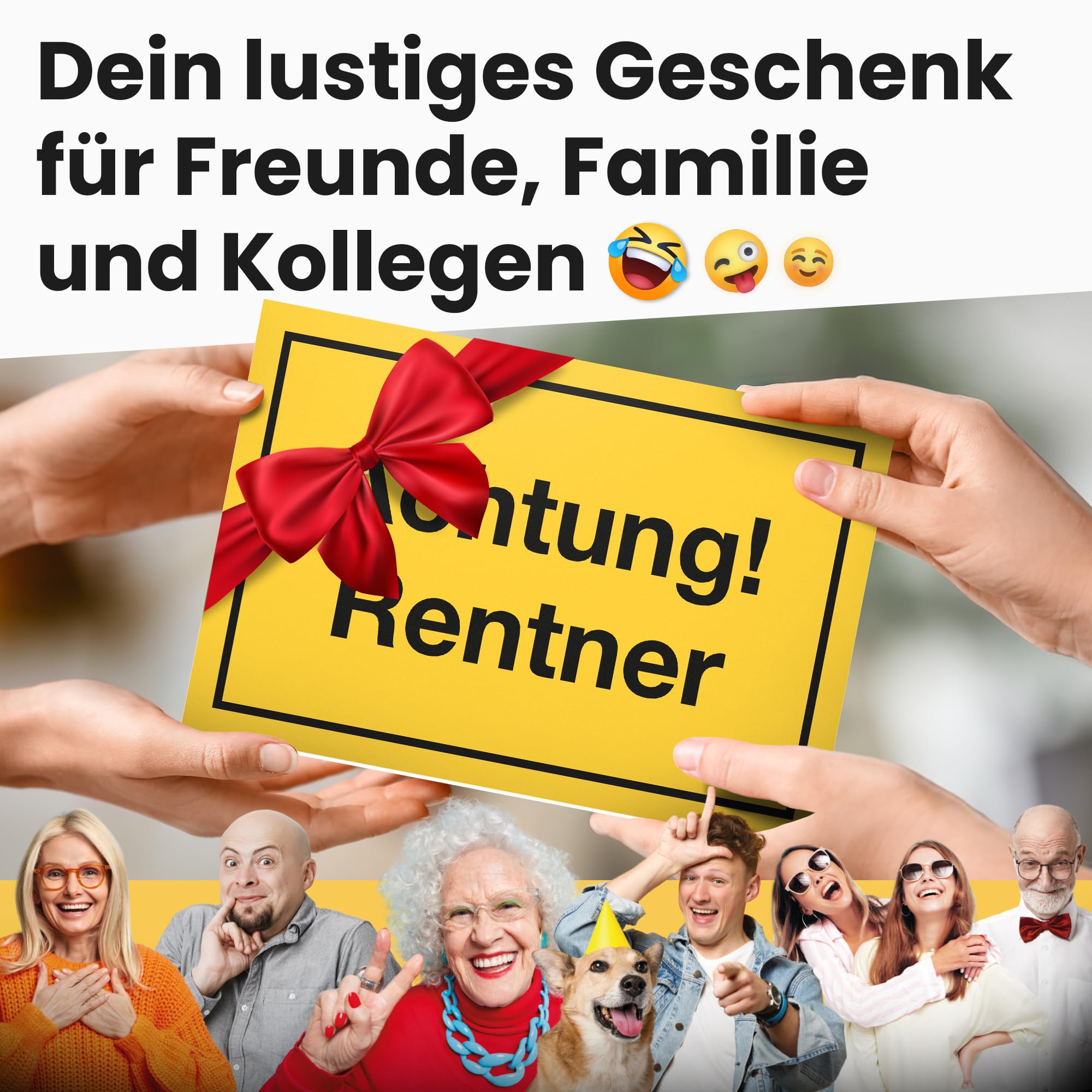 DankeDir! Achtung Rentner, Plastic Sign Funny Saying, Retirement Farewell Decoration Gift Idea Card - Image 3