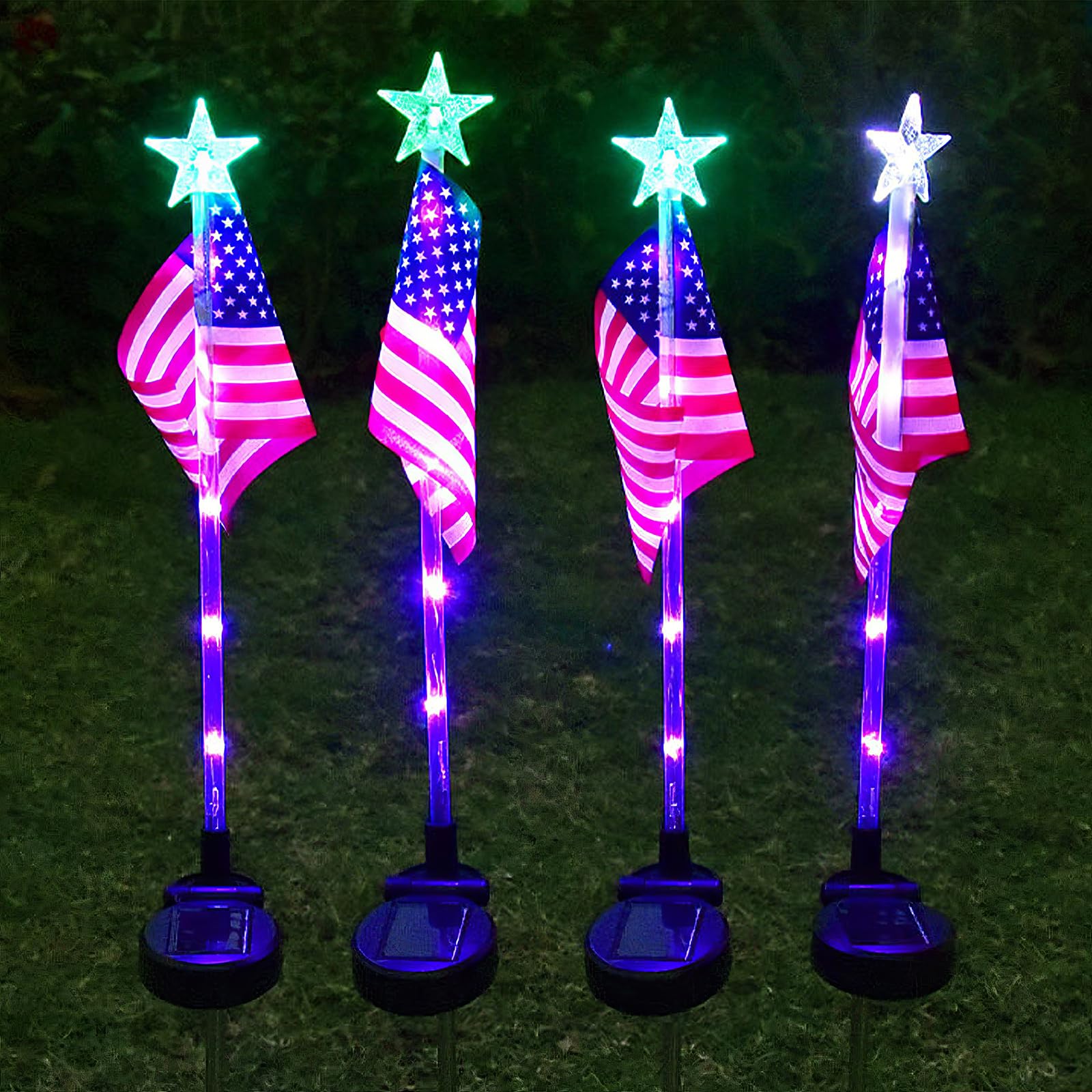 Christmas Pathway Lights Outdoor, 6pcs Candy Cane Reindeer Lights with 8 Modes, Outdoor Christmas Decorations Light, LED for Independence Day Memorial