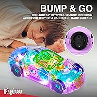 Vista 5 de Playbees Juguete de coche transparente iluminado, juguetes para niños autistas de 3 a 5 años, juguete sensorial para niños con autismo, juguetes