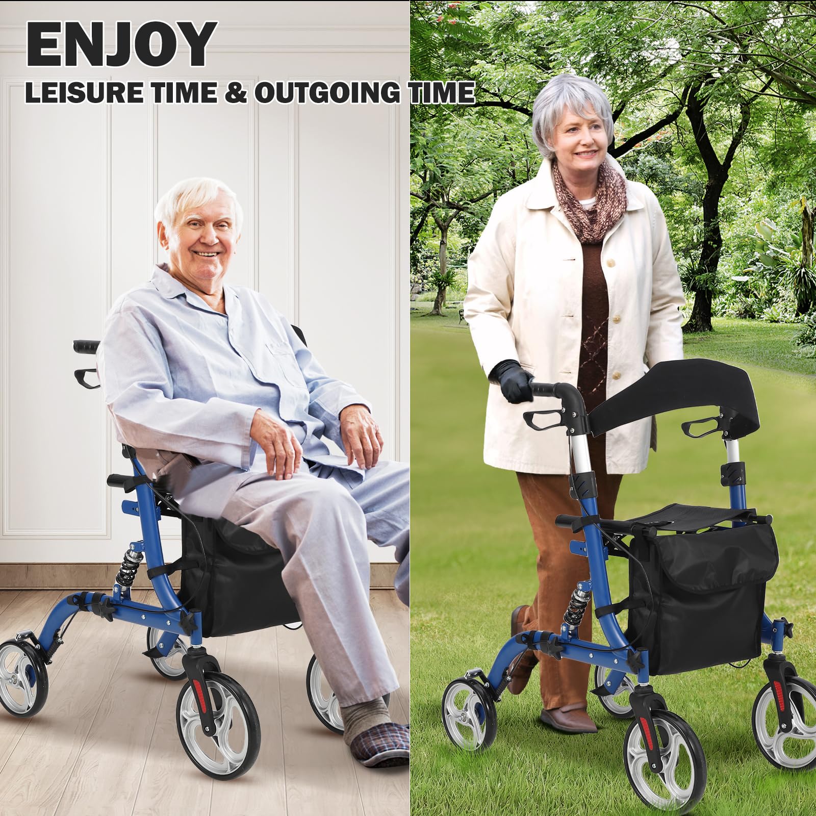 Andador infantil 2 en 1 - Bicicleta para niños ligera y plegable - Asiento cómodo, respaldo, altura ajustable - Ruedas de goma 12", freno de seguridad, absorción de impactos, capacidad