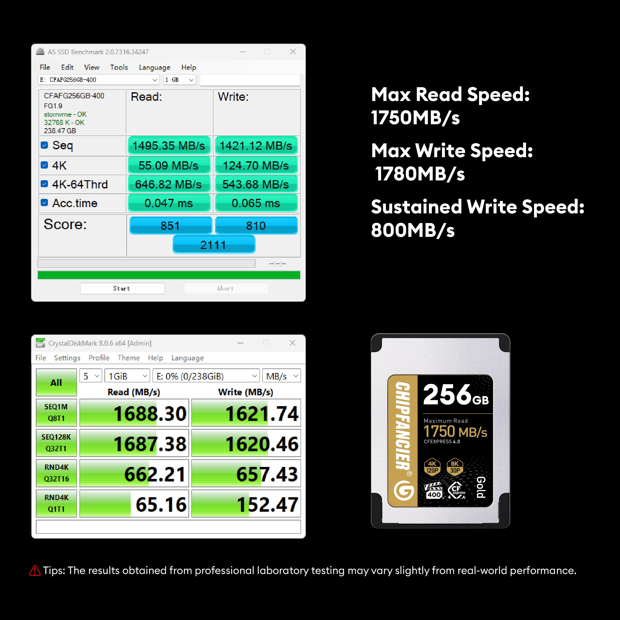 Karta pamięci 968 GB CFexpress 4.0 typu A, prędkość odczytu do 1750 MB/s i prędkość zapisu 1750 MB/s, karta pamięci typu A, do nagrywania wideo RAW 4K/8K, kompatybilna z aparatami Sony