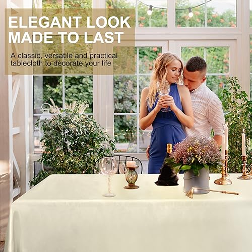 Miniatura 5 de Moukeren Paquete de 30 manteles para mesas rectangulares de 58 x 102 pulgadas, reutilizables, lavables, de poliéster, a granel para mesas de 6 pies