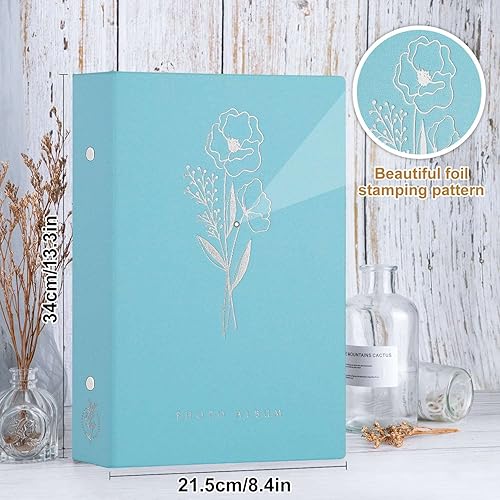 Vista 160 de Lanpn Álbum de fotos de 4 x 6 pulgadas, 600 bolsillos, cubierta de lino, álbumes de imágenes grandes con capacidad para 600 fotos horizontales