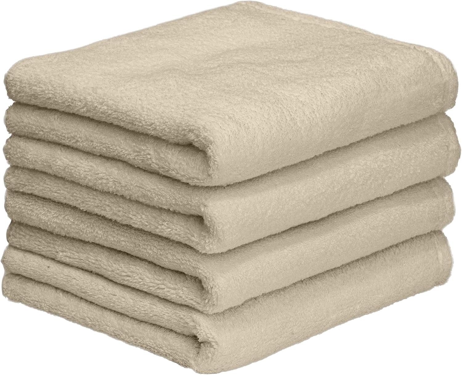 Hand Towel Set, 4 Pack - 16x33 Inch, Zero-Twist for Extra Softness, Hollow Yarn for Lightweight, Quick Dry & Super Absorbent - Light Gray