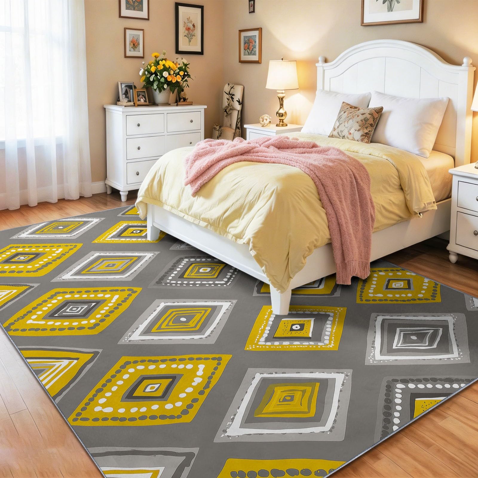 Nordisch Minimalistisch Polyester Wohnzimmer Teppich 120 x 180 cm