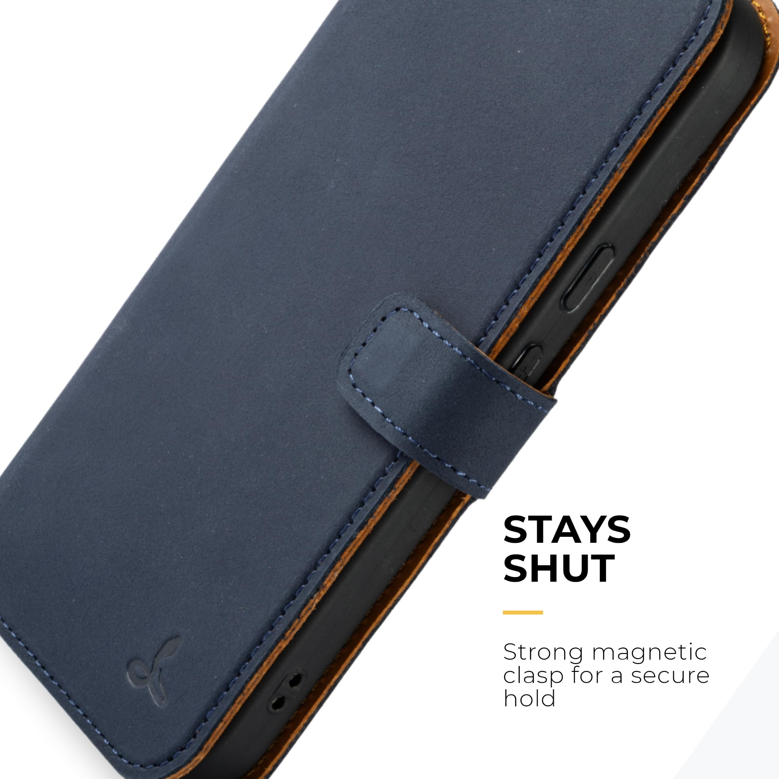 Snakehive Custodia a portafoglio in vera pelle per Google Pixel 11 Pro XL - Custodia a libro con scomparti per carte di credito e supporto (blu navy)