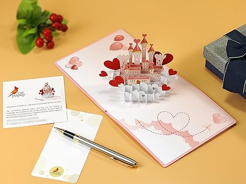 Miniatura 4 de CUTPOPUP - Tarjetas troqueladas en 3D para el Día de San Valentín, con un castillo romántico, tarjeta de aniversario de boda o de cumpleaños,