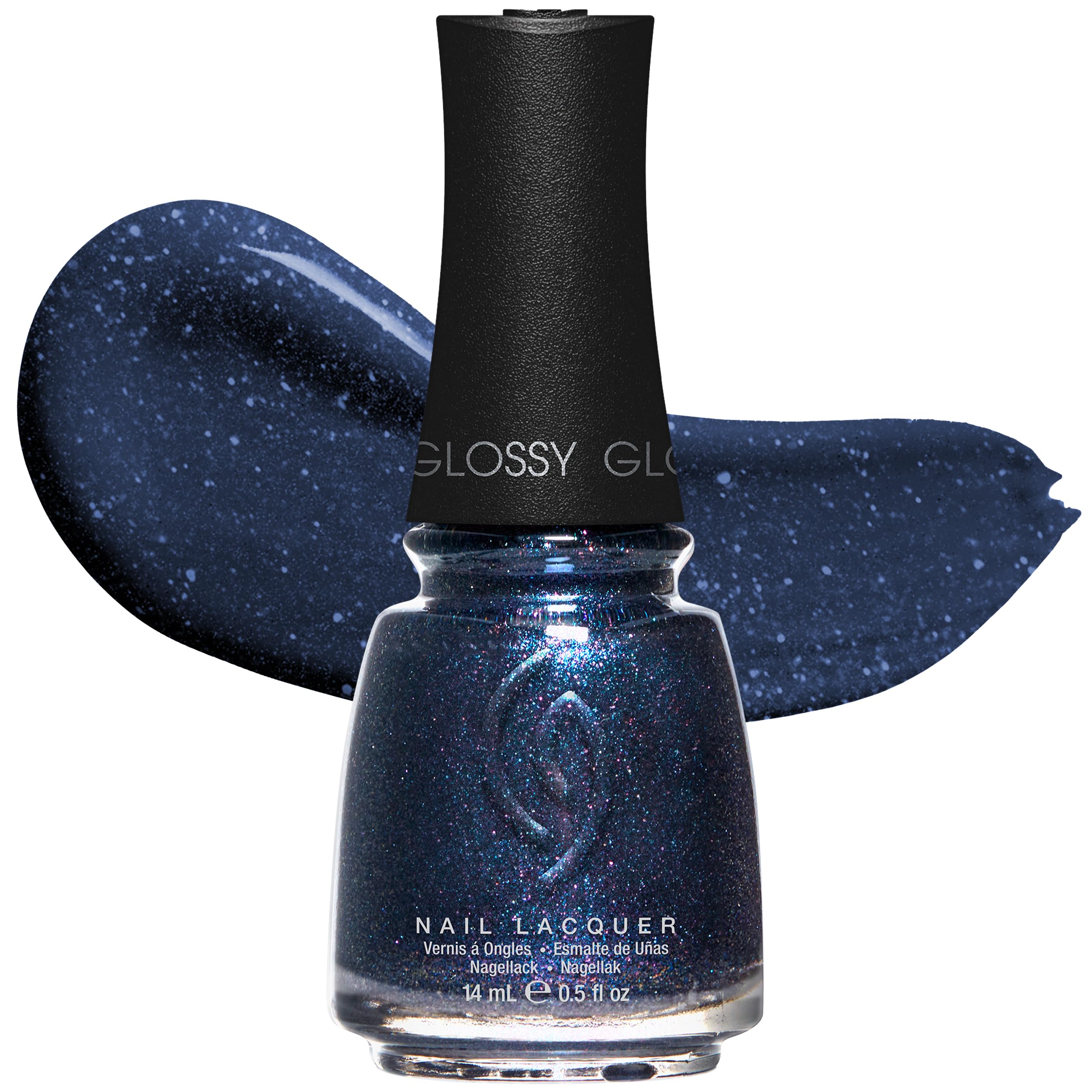 CG Nail Polish Fall from Grace – Galaxy Blue Glitter Nail Lacquer for DIY Manicure, Chip-Resistant, High Shine Finish, 0.5 fl oz