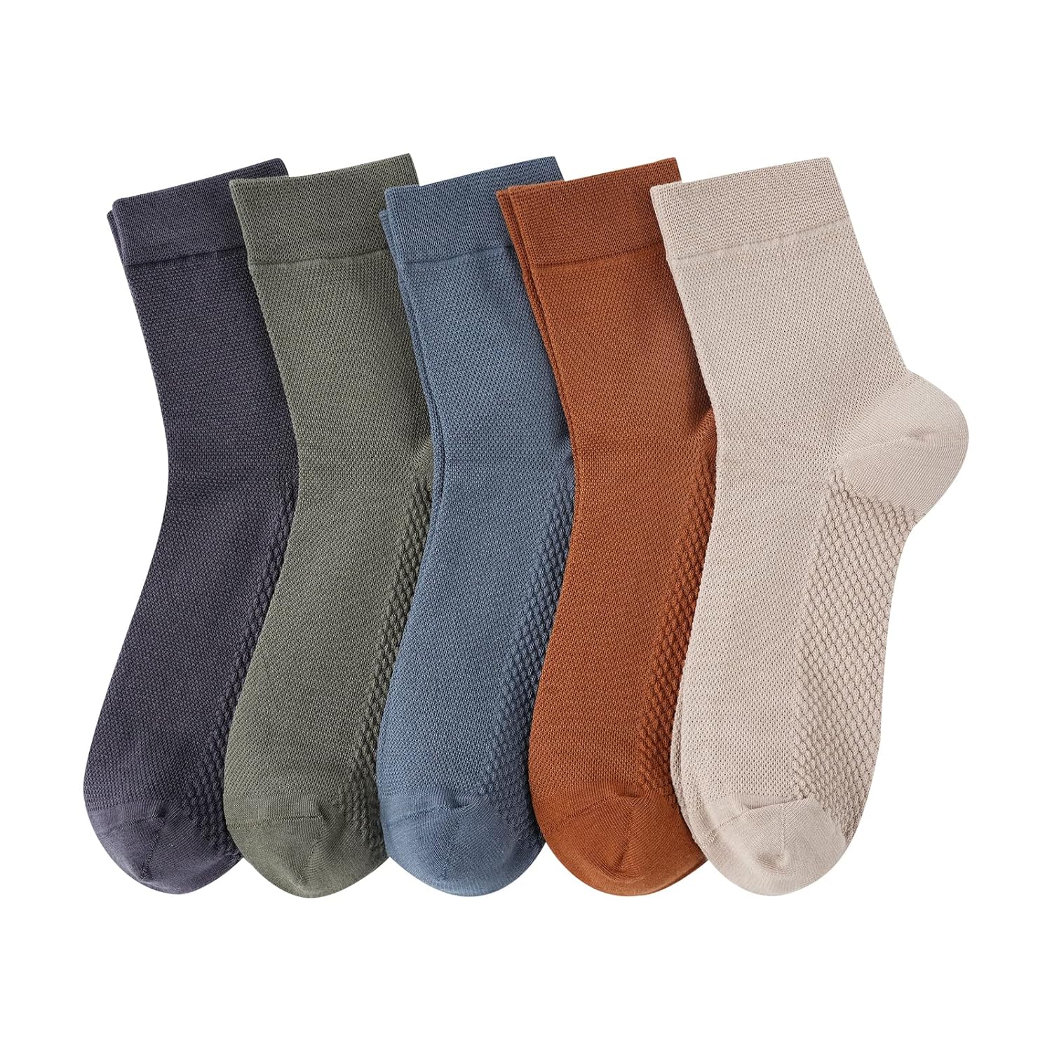 Pacote com 5 meias esportivas masculinas de mistura de algodão, Style01-Masculino Tamanho do Calçado: 7-12, Tamanho Único