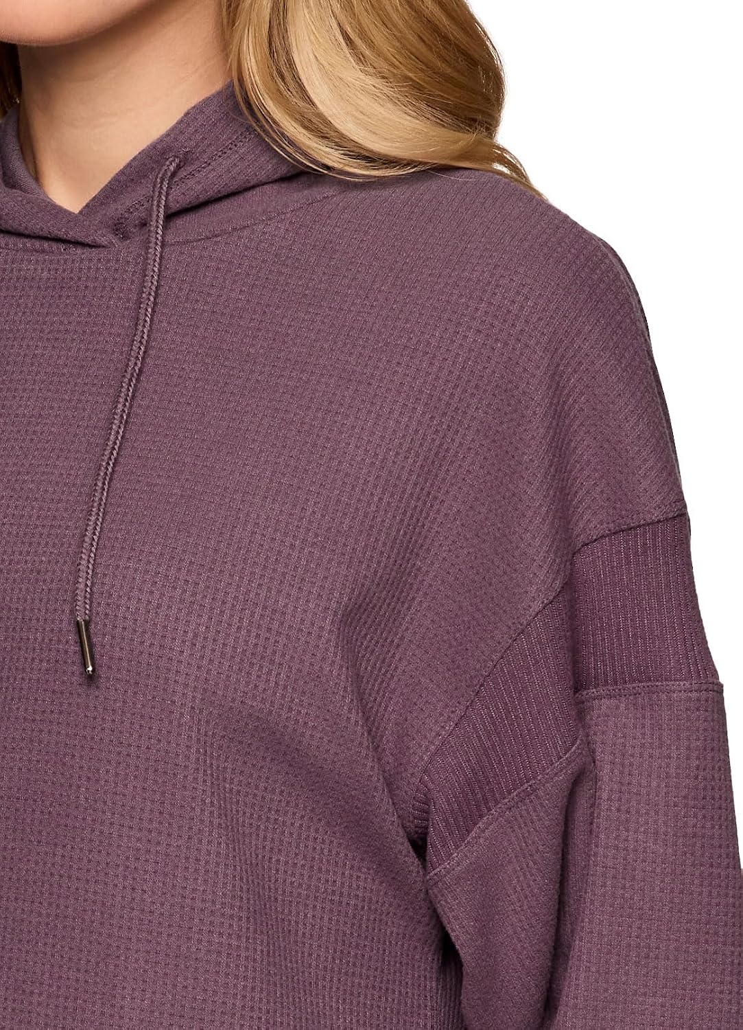 RBX Women's Waffle Knit Hoodie in Regular and Plus Sizes, Midweight Long Sleeve Thermal Relaxed Fit Sweatshirt with Pockets