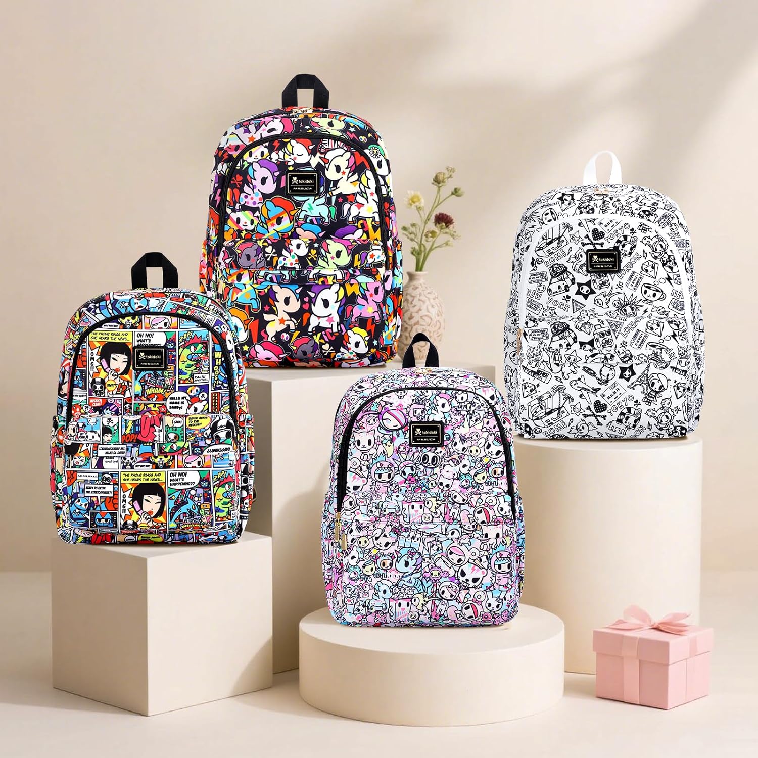 Tokidoki Unicorno Backpack Cute Travel Laptop Backpack for Women Casual Bag Lightweight Cloth Canvas Backpack Daypack Handbag (Backpack-Black Unicorno) - Image 8