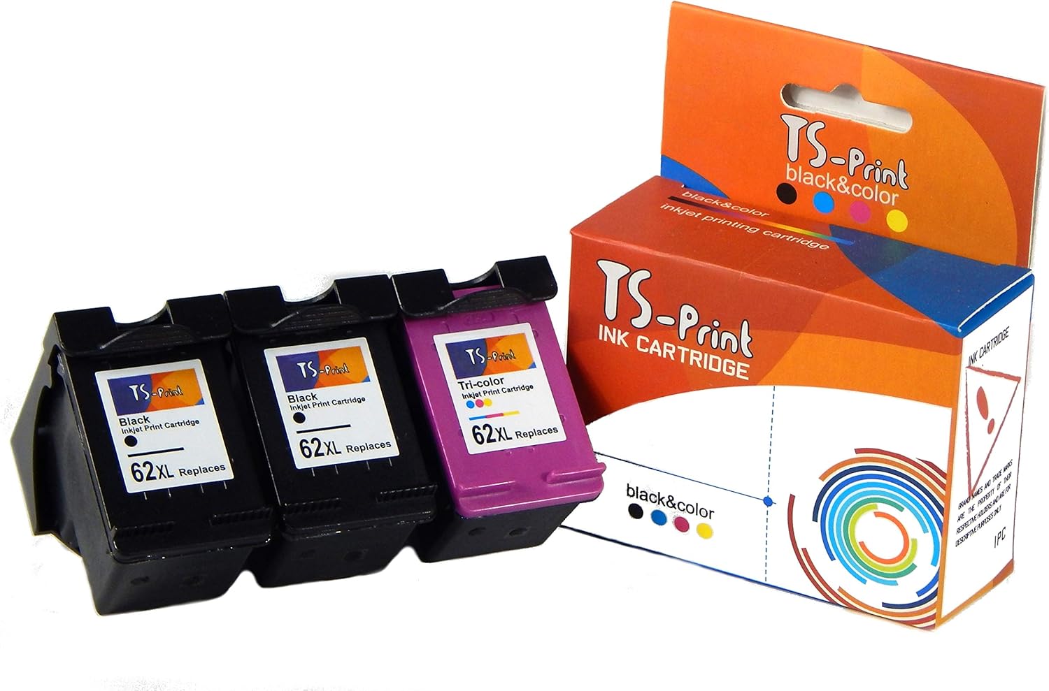 Statago - Cartucho De Tinta Compatible Con 62XL Para HP Envy 7640 5660 5540 5549 5640 7645 OfficeJet Mobile 250 OfficeJet 5740 5741 8040, Negro, Tricolor, Paquete De 2