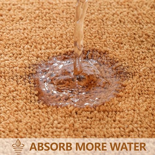 Miniatura 6 de Alfombras de baño antideslizantes, suaves y absorbentes, de felpa de poliéster, para baño, sala de estar, dormitorio (20 x 32 pulgadas, amarillo)