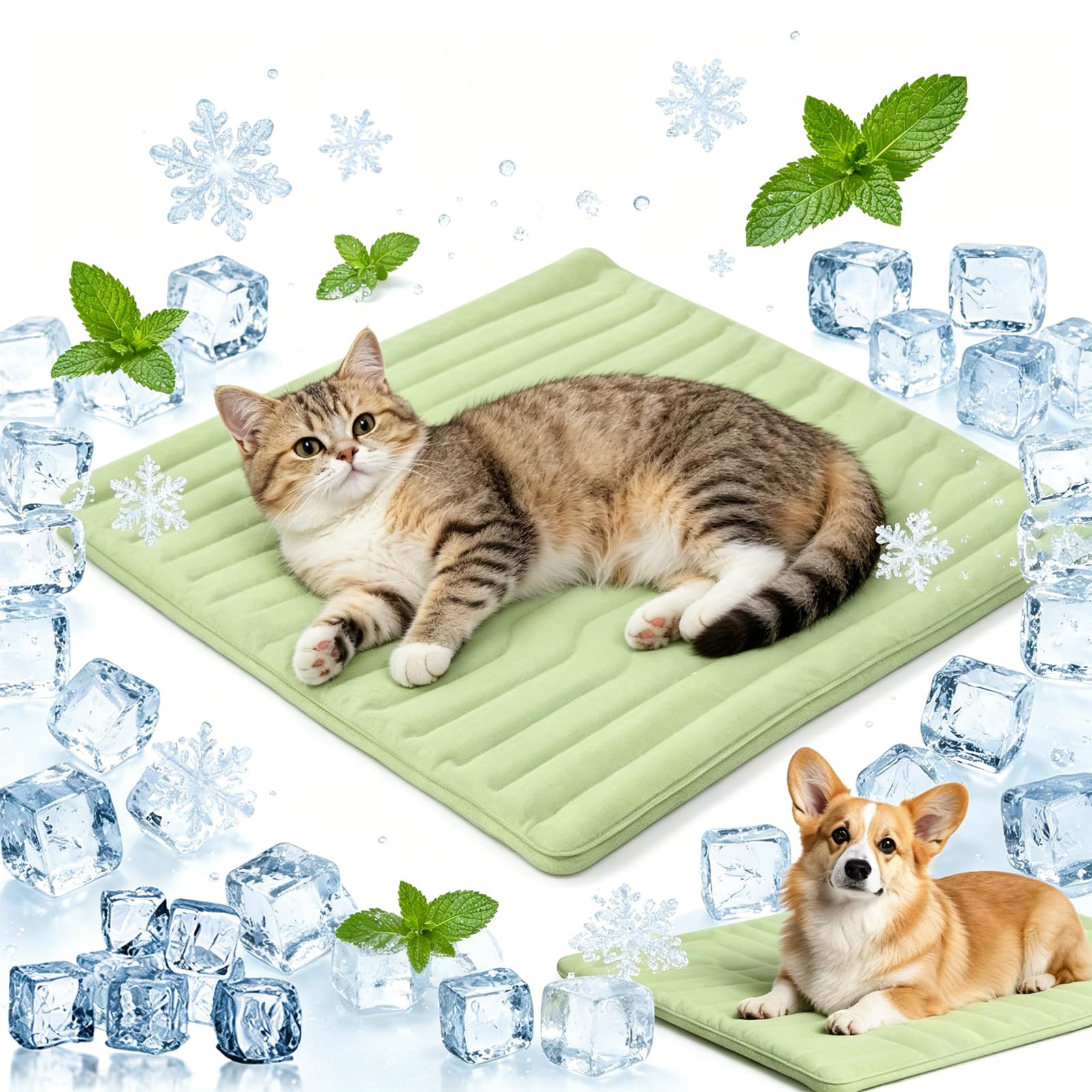 Générique Tapis Rafraichissant Chat Et Chien, Durable Tapis Refroidissant pour Chat Portable, Couverture Rafraichissante Chiens Chaleur Matelas Réfrigérant Animaux, Lavable, Anti-Morsures
