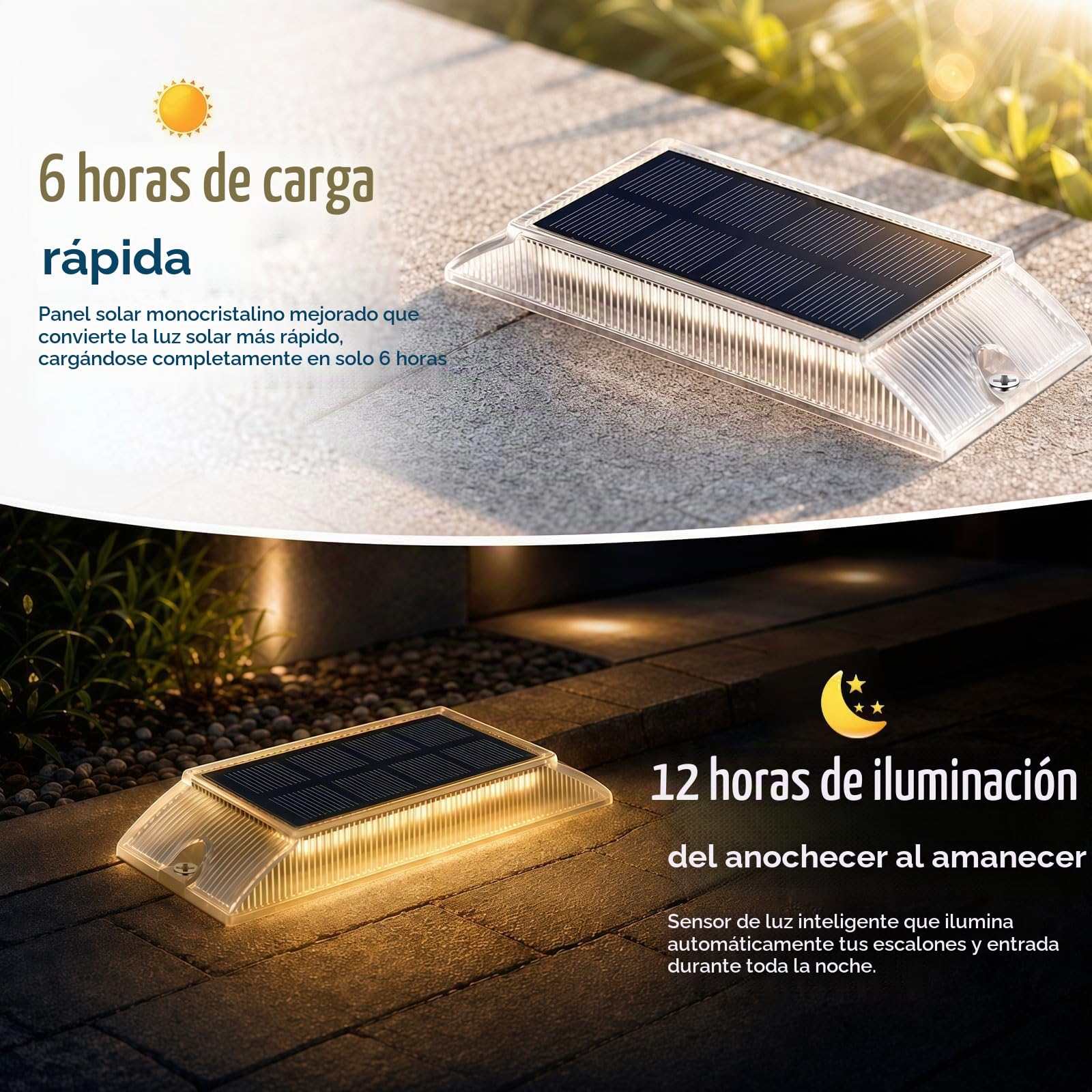 Luces Solares LED Exterior Jardin, Luz Solar Exterior Jardin