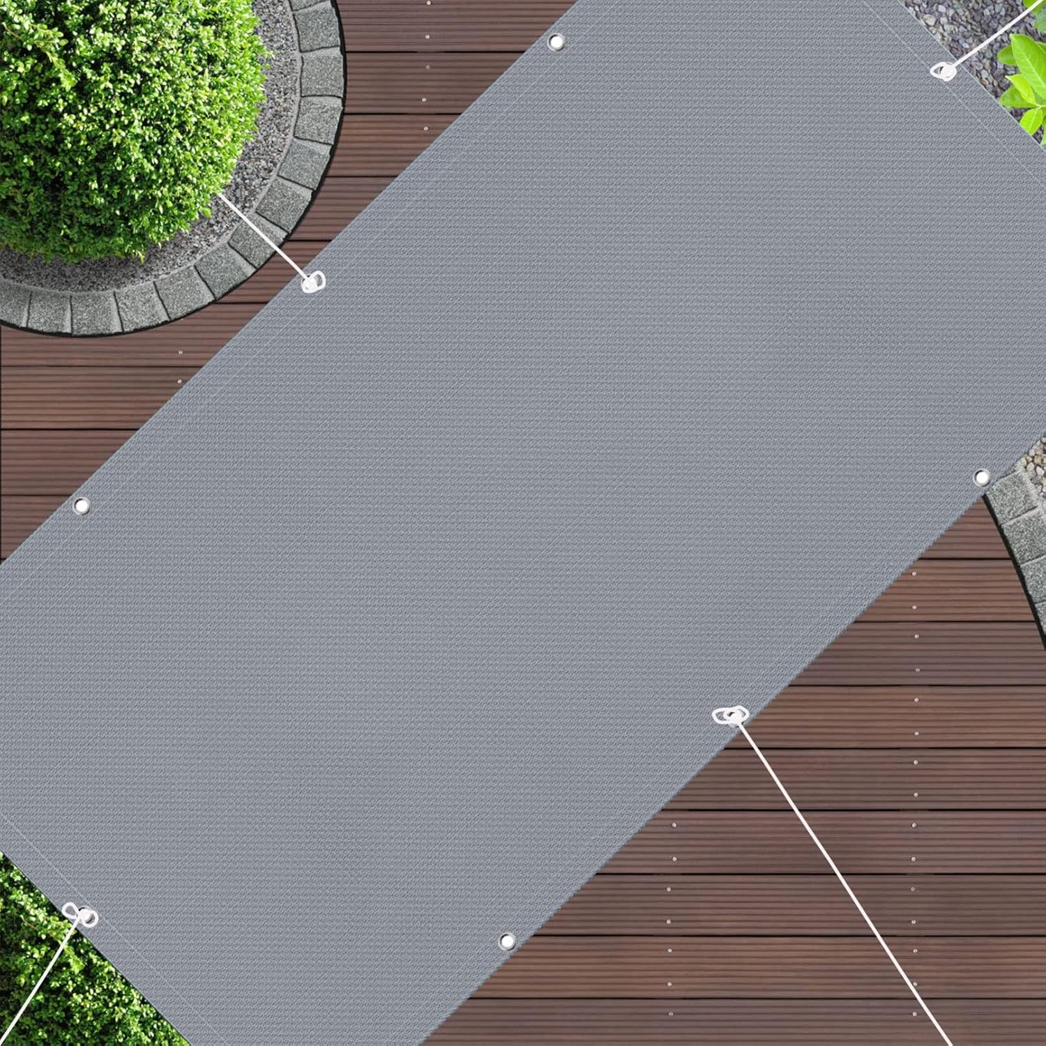 シェード オーニング 通気性 長方形 ベランダ目隠し 2.2 x 7 m 耐久性 UVカット 庭用サンシェード 【持ち運び】 遮熱 断熱