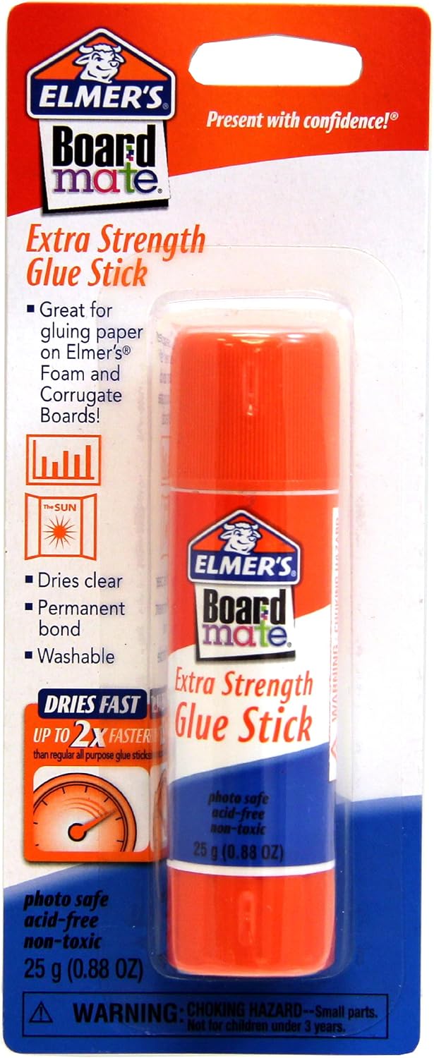 ELMERS Board Mate Extra Strength Glue Stick, 0.88 Oz, 1-Pack (E145)