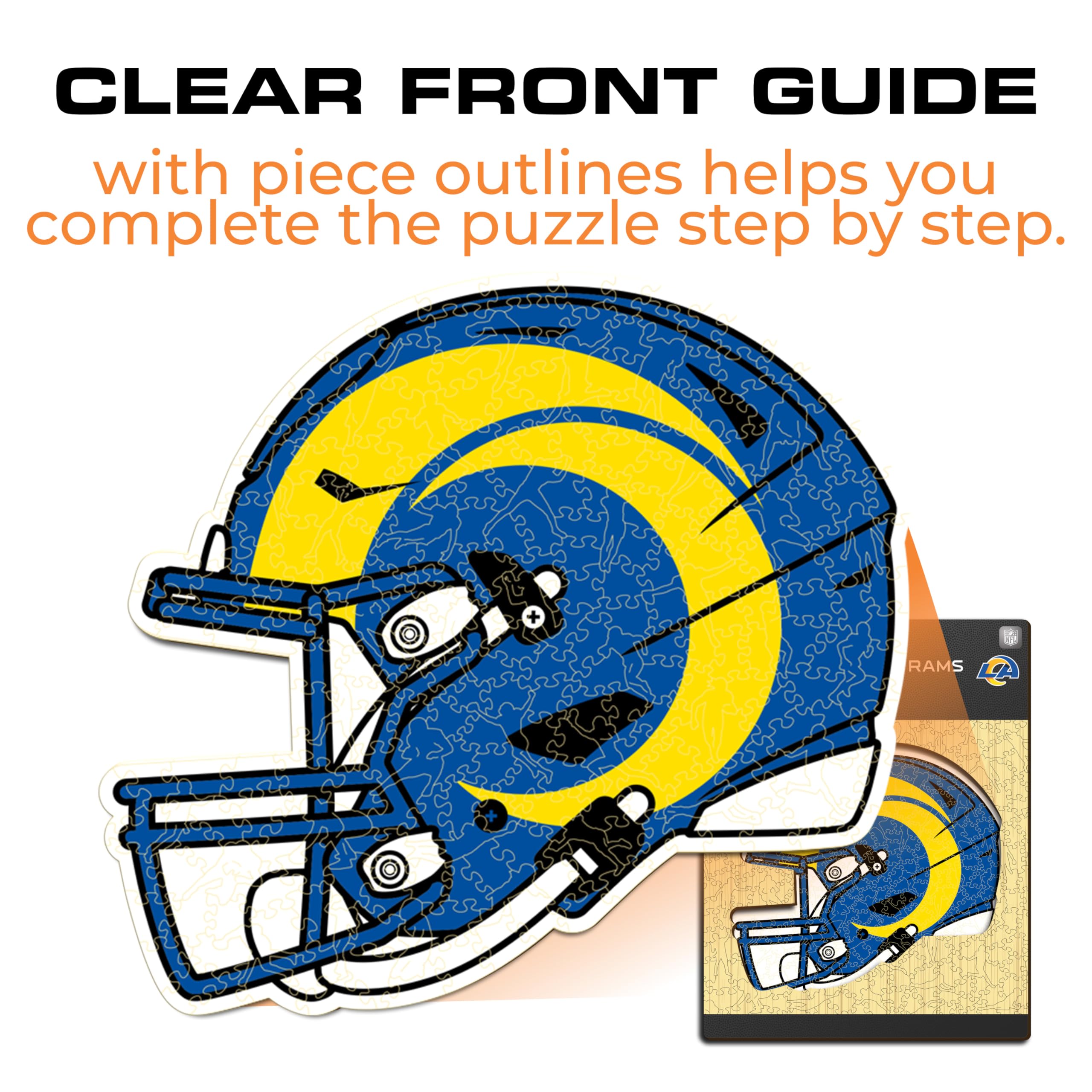 Iconic Puzzles -Oficjalnie licencjonowane 100% zrównoważone drewniane puzzle, Los Angeles Rams, M, 270 sztuk
