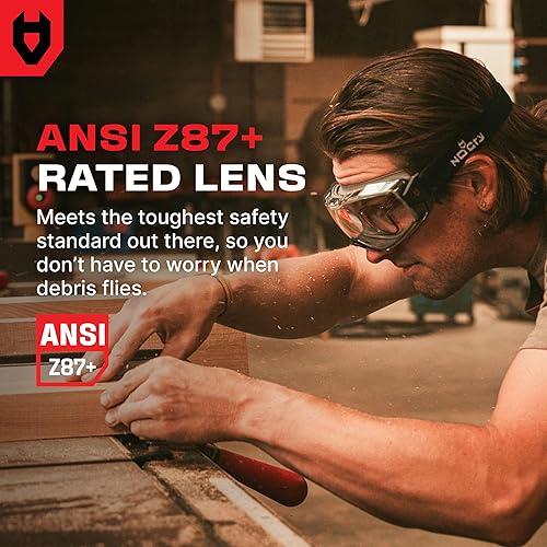 Miniatura 4 de NoCry Gafas de seguridad antivaho sobre anteojos para hombres y mujeres — ANSI Z87.1 Premium antiarañazos y UV380 — Protección ocular con lente