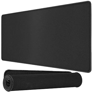 rts Extra Large Size (600mm x 300mm x 2mm) Speed Type Extended Gaming Mouse Pad with Stitched Embroidery Edge, Non-Slip Rubber Base Mousepad for Laptop/Computer- Black with Black Border
