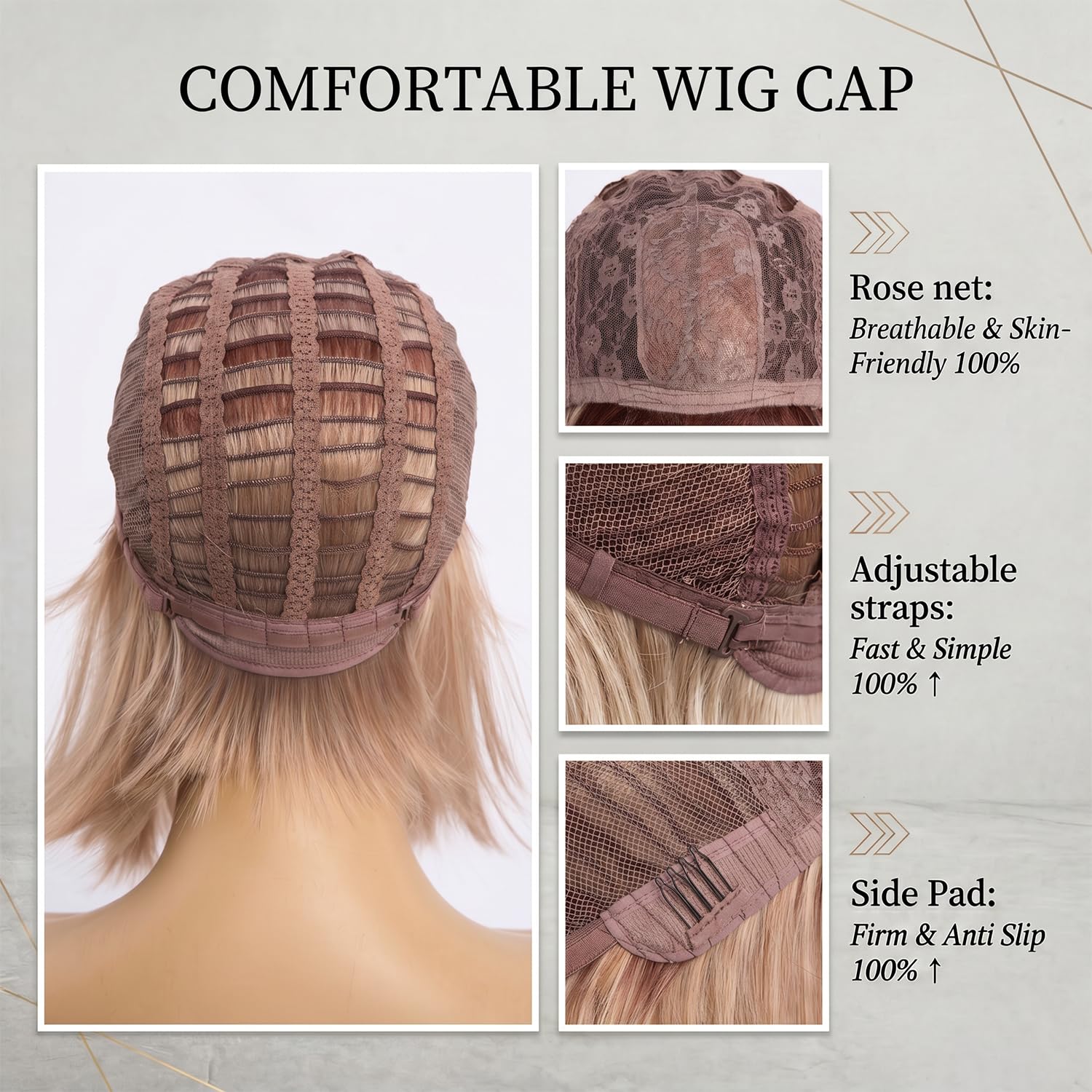 Short Bob Wig with Bangs Straight Ombre Cherry Red and Blonde Wig Wigs for Women Layered Heat Resistant Synthetic Wigs（12 inches）