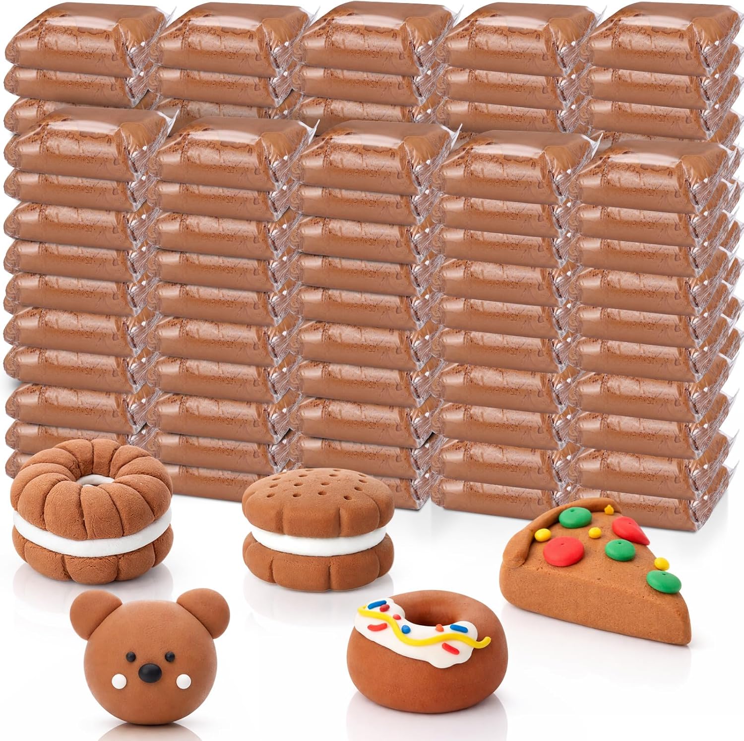 VioraWhite 100 Pcs Air Dry Clay Bulk Modeling Clay for Kids Lightweight Foam Modeling Clays DIY Molding Clays for Kids Adults Crafts Gifts School Project Supplies(White)
