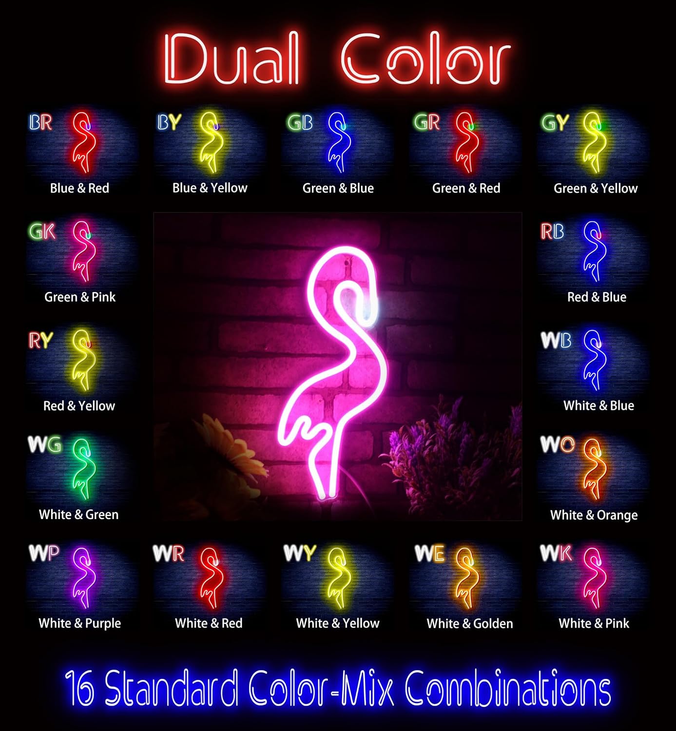ADVPRO Flamingo Flex Silicone LED Neon Sign - White & Pink - st16s32-fnu0019-wk