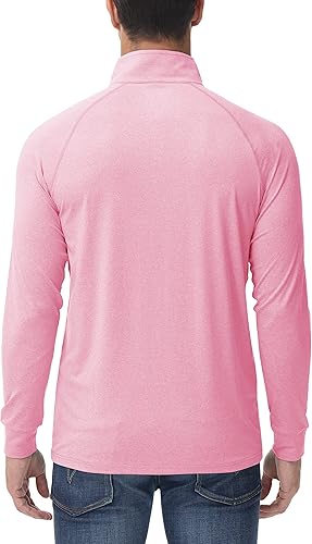 Miniatura 4 de MAGCOMSEN Sudadera con cremallera de 14 para hombre, manga larga UPF 50+, camiseta deportiva ligera para entrenamiento atlético