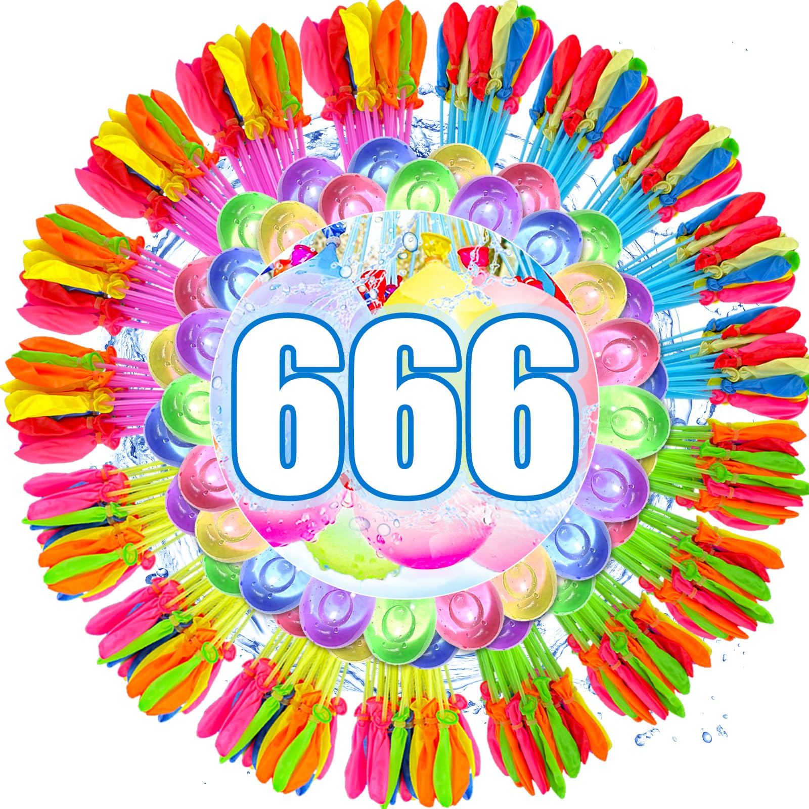 666 PCS Water Balloons Self Sealing, 10 Second Quick-Fill Water Bombs, Outdoor Summer Pool Party Toys for Garden Beach, Water Toy
