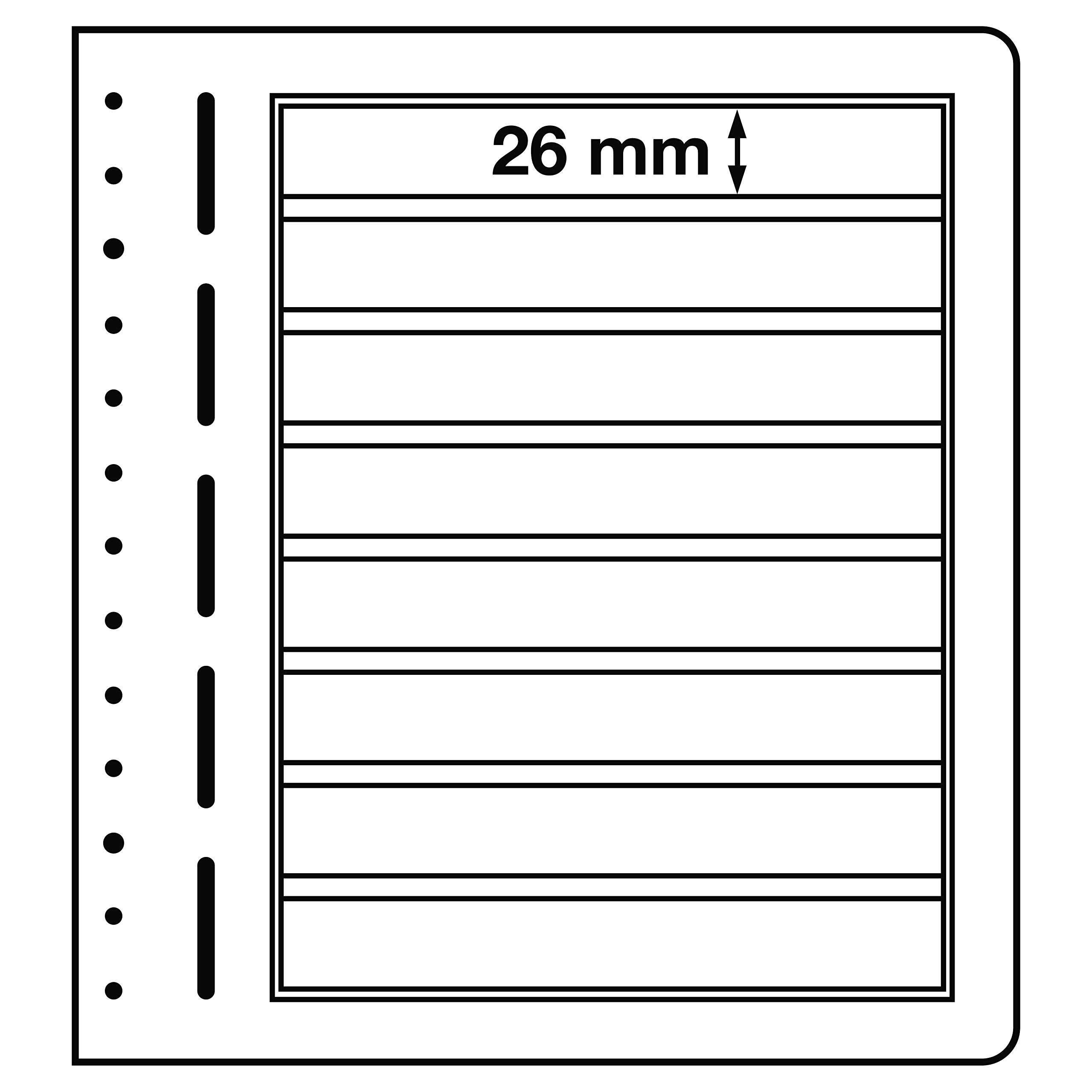 Feuilles neutres LB Leuchtturm protégez vos objets dans 8 compartiments 190x26 mm