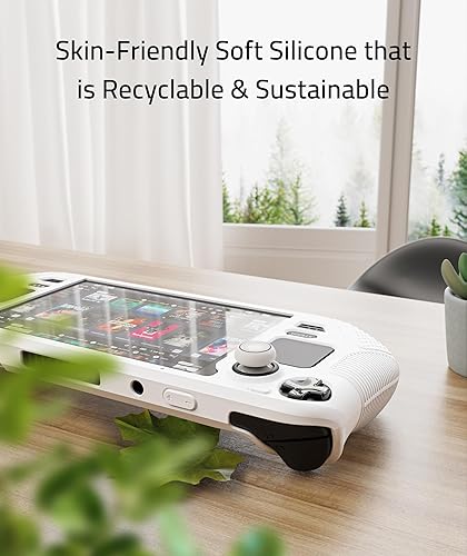 Vista 18 de Syntech Funda protectora compatible con Steam Deck Accesorios Consola OLED/LCD, protección completa con agarres antideslizantes para el pulgar