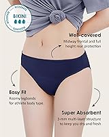 Vista 4 de Neione - Ropa interior menstrual para mujer, bragas cómodas de modal en estilo bikini para niñas
