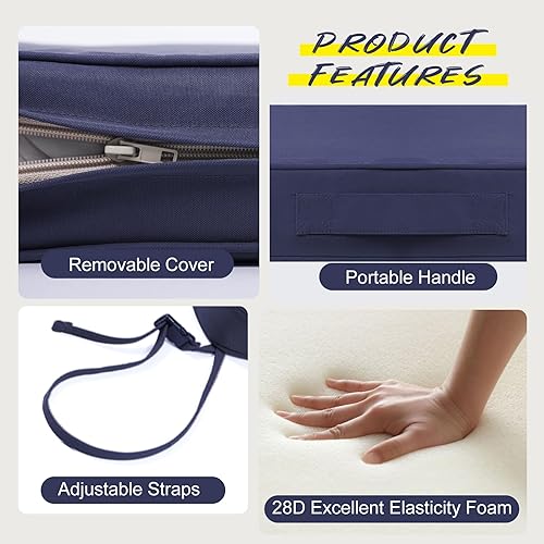 Vista 40 de Favoyard - Cojín de banco para exteriores de 42 x 18 pulgadas, impermeable, para muebles de patio, el color resiste 3 años, para el sofá de jardín