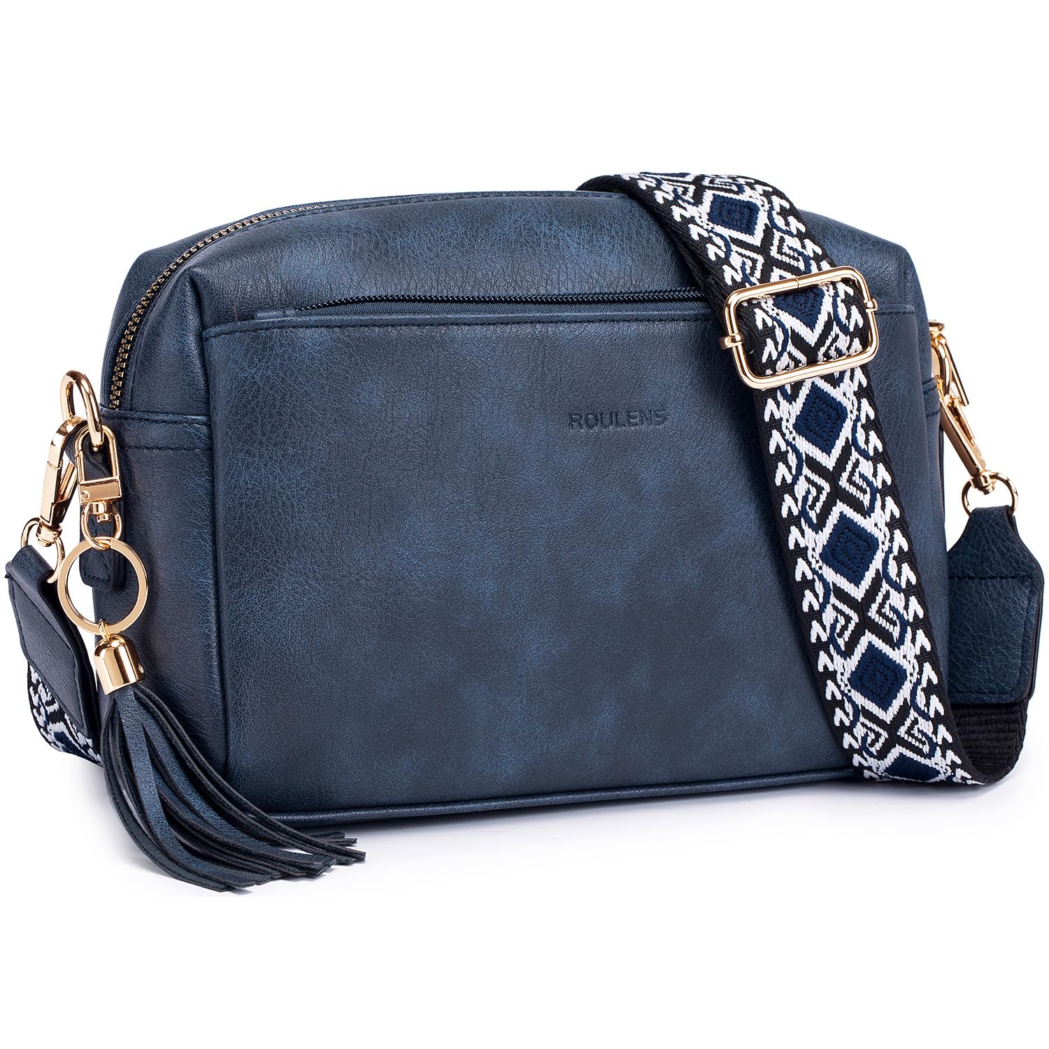 Roulens Piccola Borsa a Tracolla Donna con 3 Scomparti Capienti,Borsa Mano PU Pelle Messenger Crossbody Bag,Borsa a Spalla con Tracolla Ampia Regolabile e Rimovibile
