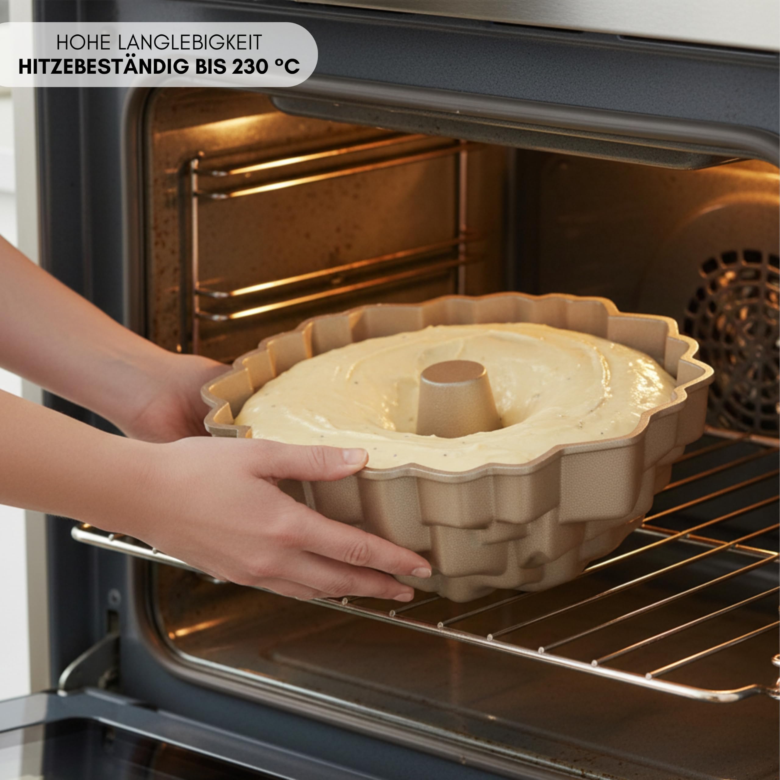 Erreke Gugelhupfform mit doppelter Antihaftbeschichtung, Bloom | robuster Aluminiumguss. Savarin für gleichmäßiges Backen. Backform. Kuchenform. Für hausgemachtes Backen. Leichtes Entformen