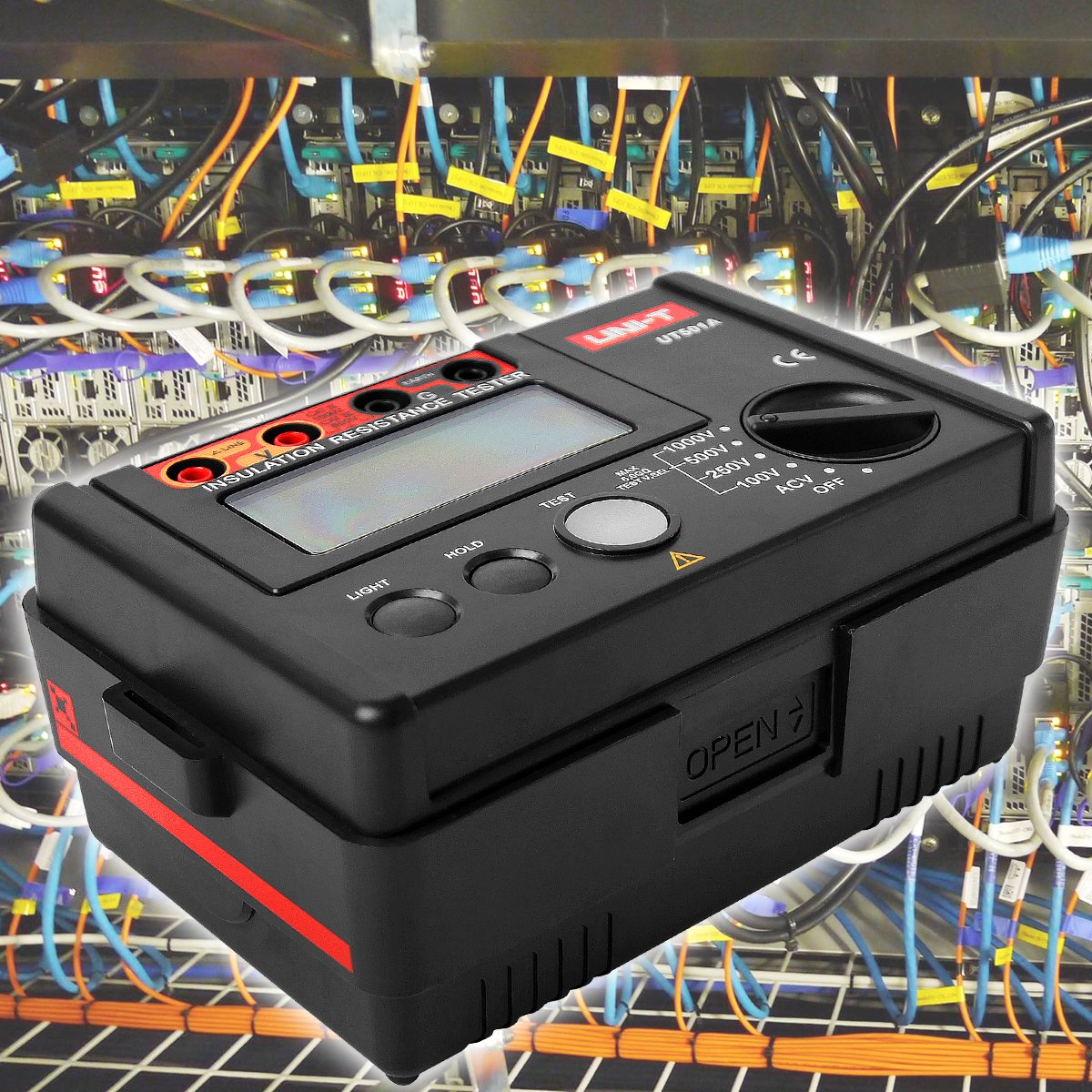 UNI-T UT501A Probador de resistencia de aislamiento, probador Megger, probador de voltaje de resistencia al suelo, voltímetro megohmímetro con retroiluminación