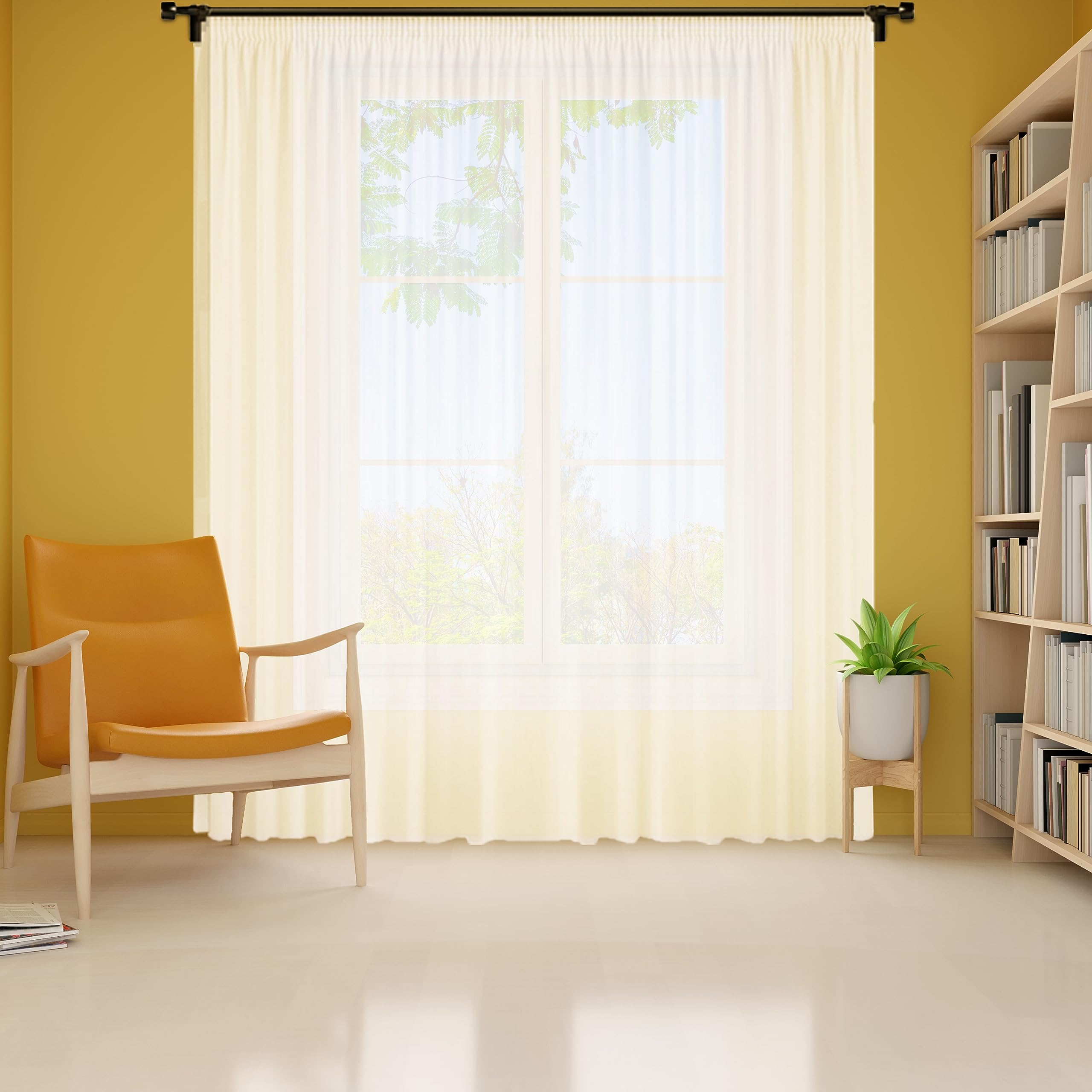 Gardinen Vorhang Store Webstore halbtransparent mit Kräuselband und Bleibandabschluss Weiß (HxB 170x400 cm)