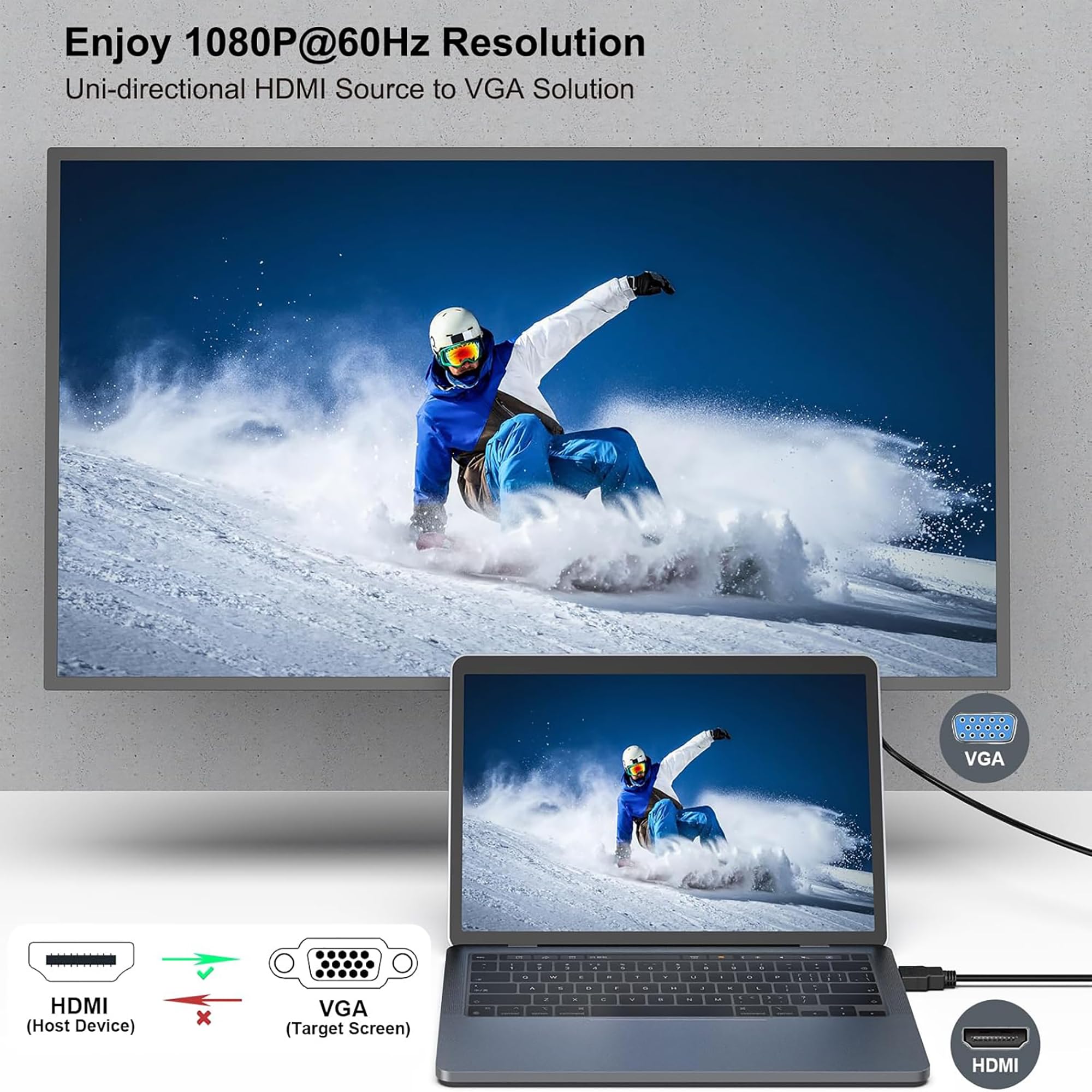 Kabel HDMI na VGA 6FT