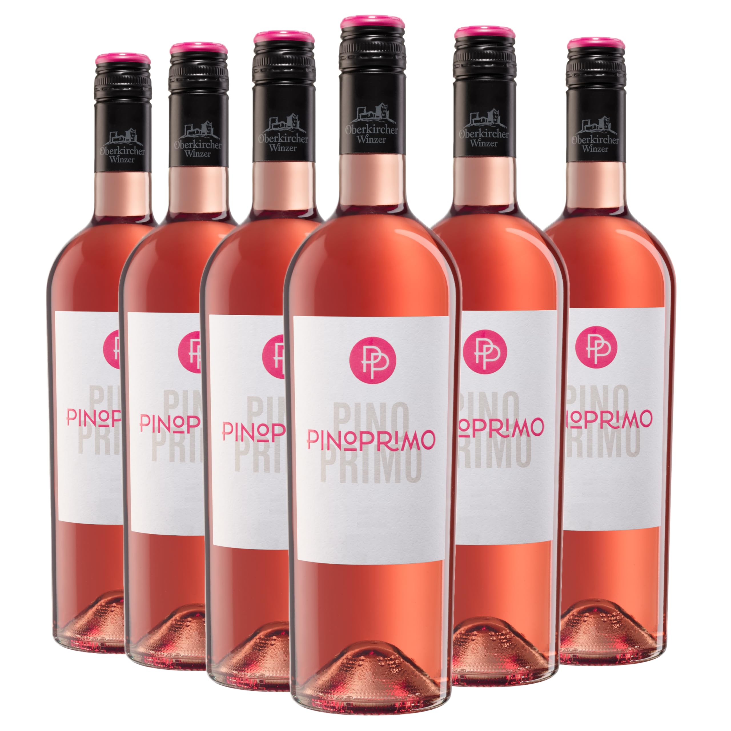 Oberkircher Winzer PinoPrimo Rosé Cuvée - Roséwein halb-trocken, frisch fruchtig und elegante Cuvée, mild im Geschmack, deutscher Wein aus Baden (6 x 0,75l)