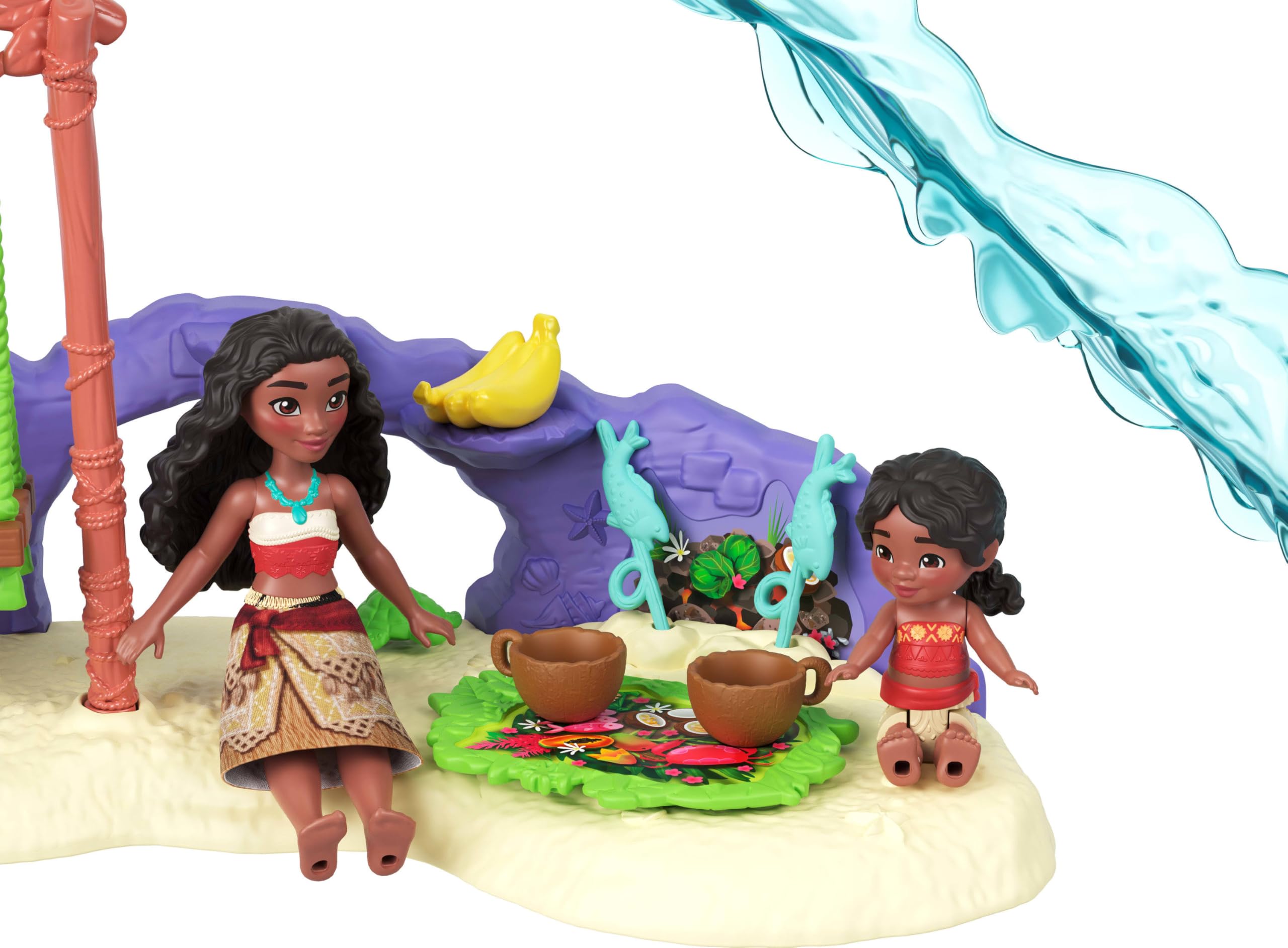 Mattel Disney Moana 2 Toys, Moana’s Island Adventure Playset with Moana & Simea Small Dolls, 2 Character Friends, 5 Play Areas & 8 Accessories