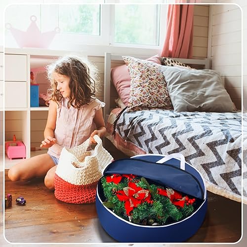 Miniatura 6 de 4 bolsas de almacenamiento para coronas de San Valentín de 24 x 7 pulgadas, bolsa de almacenamiento impermeable Oxford con asas reforzadas con