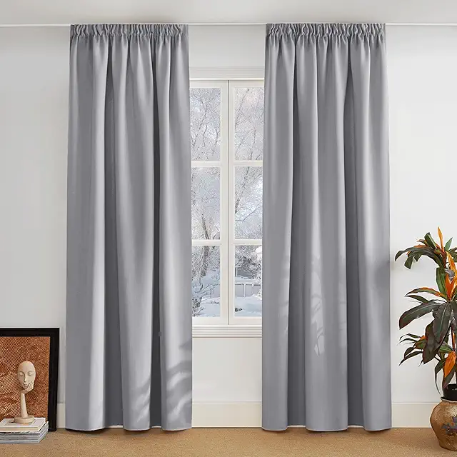 PONY DANCE Verdunkelnde Vorhänge 2er Set Silbergrau, isolierende Gardinen