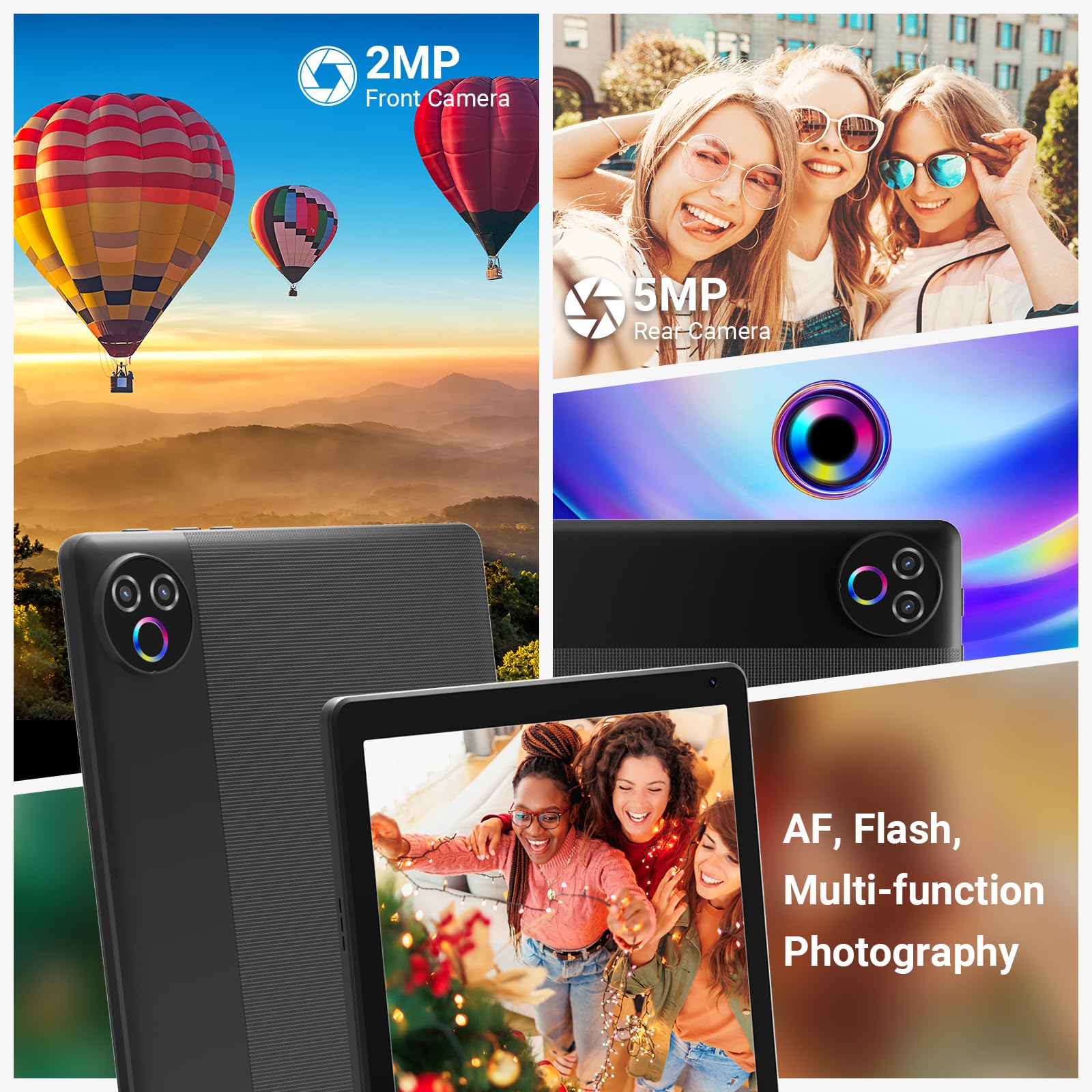 Android 15 Tablet 10 Zoll – 20GB RAM 64GB ROM bis 1TB TF, 800×1280 IPS, Dual Kamera 2MP+5MP, WiFi6+BT5.4, 5000mAh Akku, Typ-C, OMS, Schwarz
