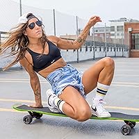 Vista 5 de Monopatín Longboard, Crucero de estilo libre, construcción impermeable y de madera, monopatín de crucero y tablas de longboard, construcción ligera