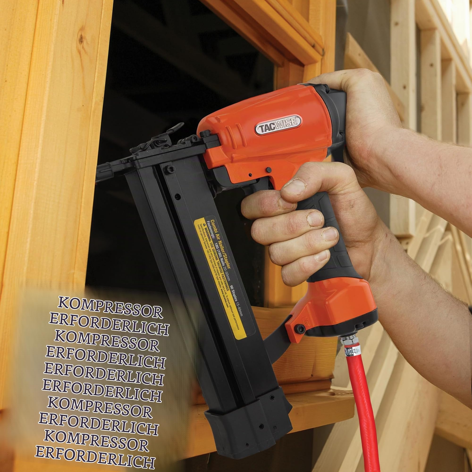Tacwise 1804 2-in-1 Druckluft Stiftnagel-/Klammerpistole mit Befestigungen | Enthält 1000 Typ 18G / 30 mm Nägel und 800 Typ 90 / 25 mm Heftklammern