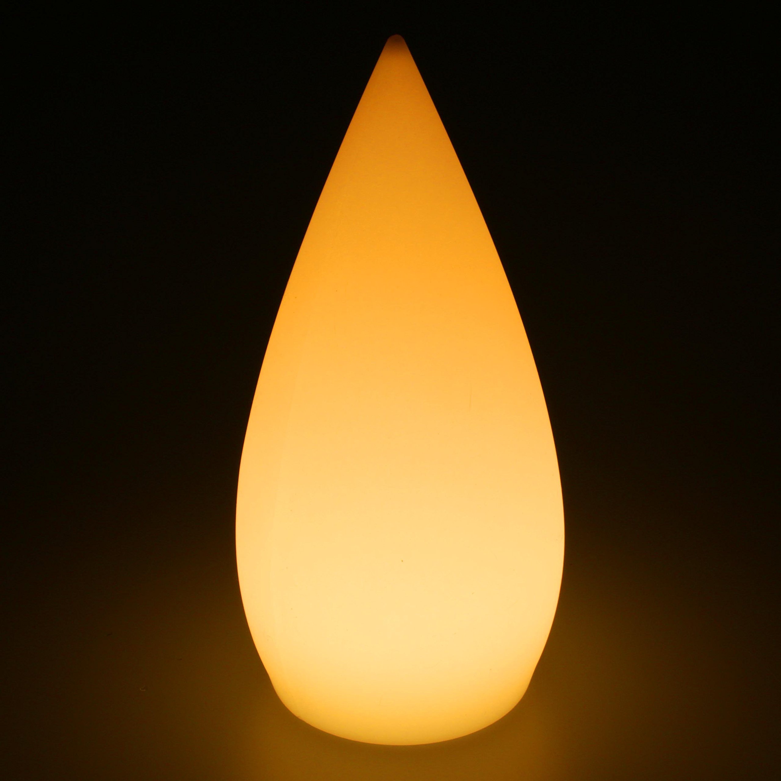 Deko Lampe Kegel Garten Leuchte 15 x 37 cm rund Batterie Akku kabellos Farbwechsel bunt RGB Licht dimmbar Fernbedienung Innen Aussen wasserdicht