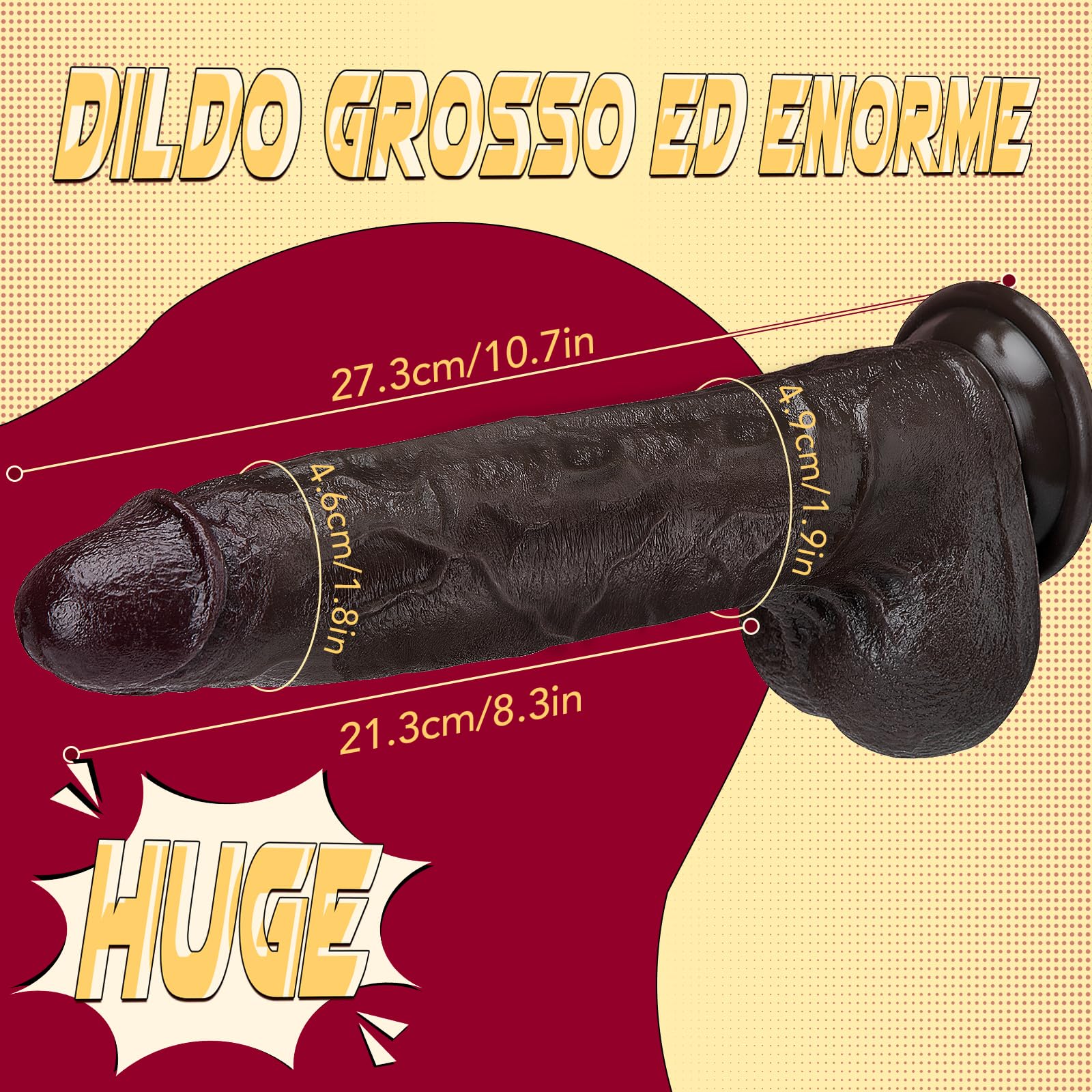 Sex Toys Dildo Realistico - Sexytoysys Donna Uomo Coppie Pene Finto XXL Grosso con Prepuzio Scorrevole, 27CM Plug Anale Gay Dilatatore Silicone Dildos per Sesso con Ventosa Potente e Vene Realistiche